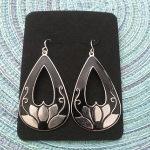 Black Floral Earrings